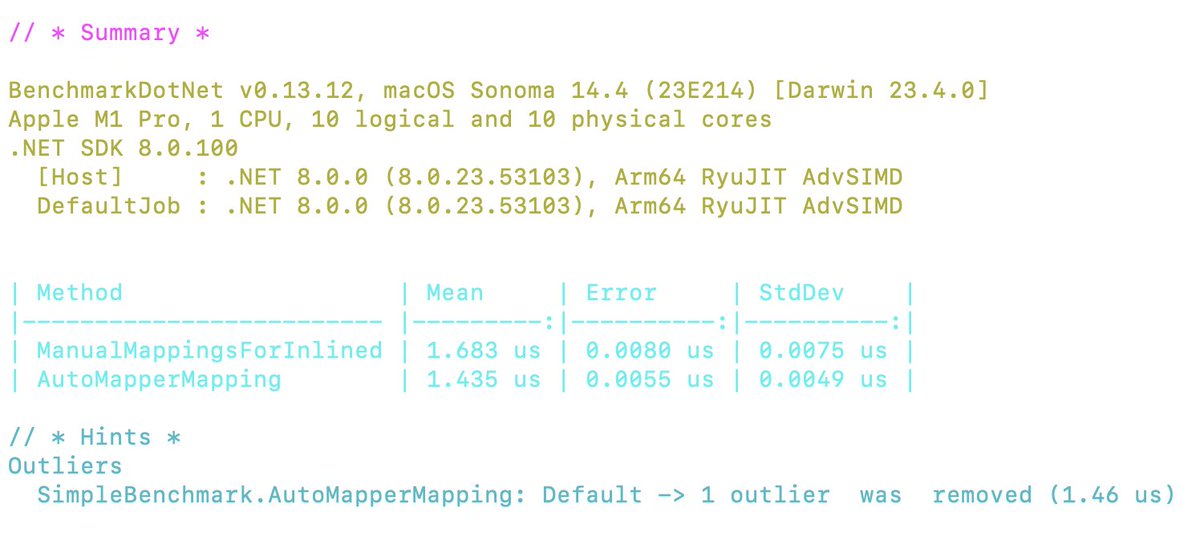 MichaelIngold's tweet photo. @MrPeterLMorris I inlined the source code mapping and ditched LINQ: The results vary quite a lot between runs: https://t.co/oxJM4rutzF