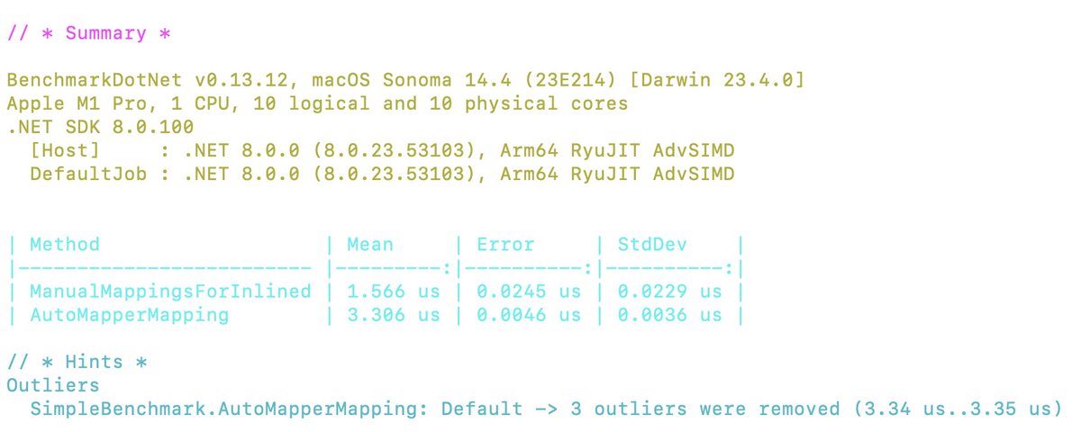 MichaelIngold's tweet photo. @MrPeterLMorris I inlined the source code mapping and ditched LINQ: The results vary quite a lot between runs: https://t.co/oxJM4rutzF