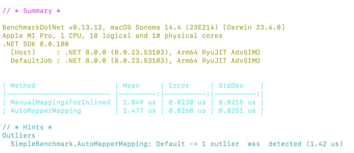 MichaelIngold's tweet photo. @MrPeterLMorris I inlined the source code mapping and ditched LINQ: The results vary quite a lot between runs: https://t.co/oxJM4rutzF