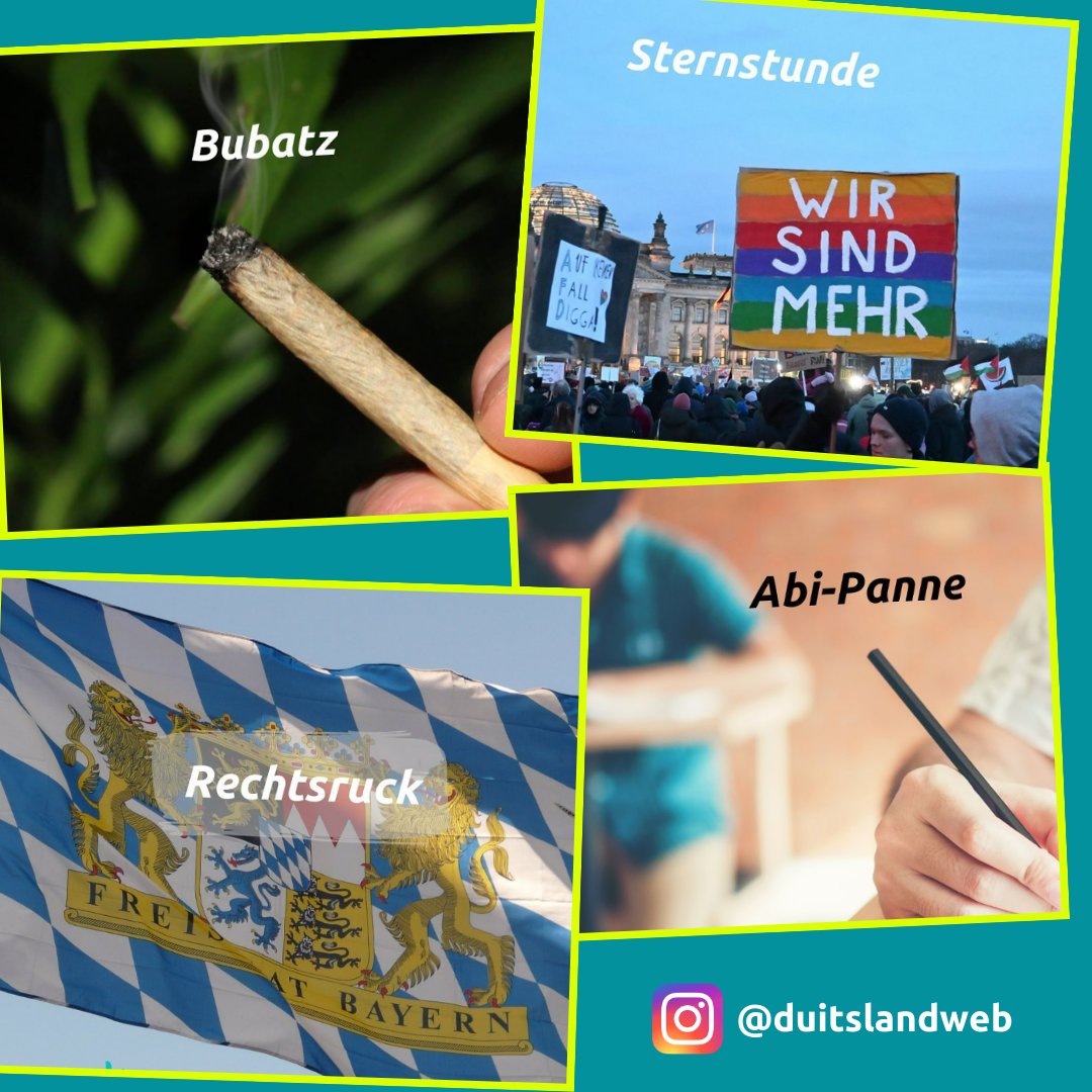 Volgtip! Onze collega’s van Duitslandweb delen regelmatig een ‘Woord van de dag’ op Instagram, passend bij het laatste nieuws uit Duitsland. Weet jij waarom Bubatz, Sternstunde of Abi-Panne in het nieuws waren? instagram.com/duitslandweb #Duits #Duitsleren #Duitsland