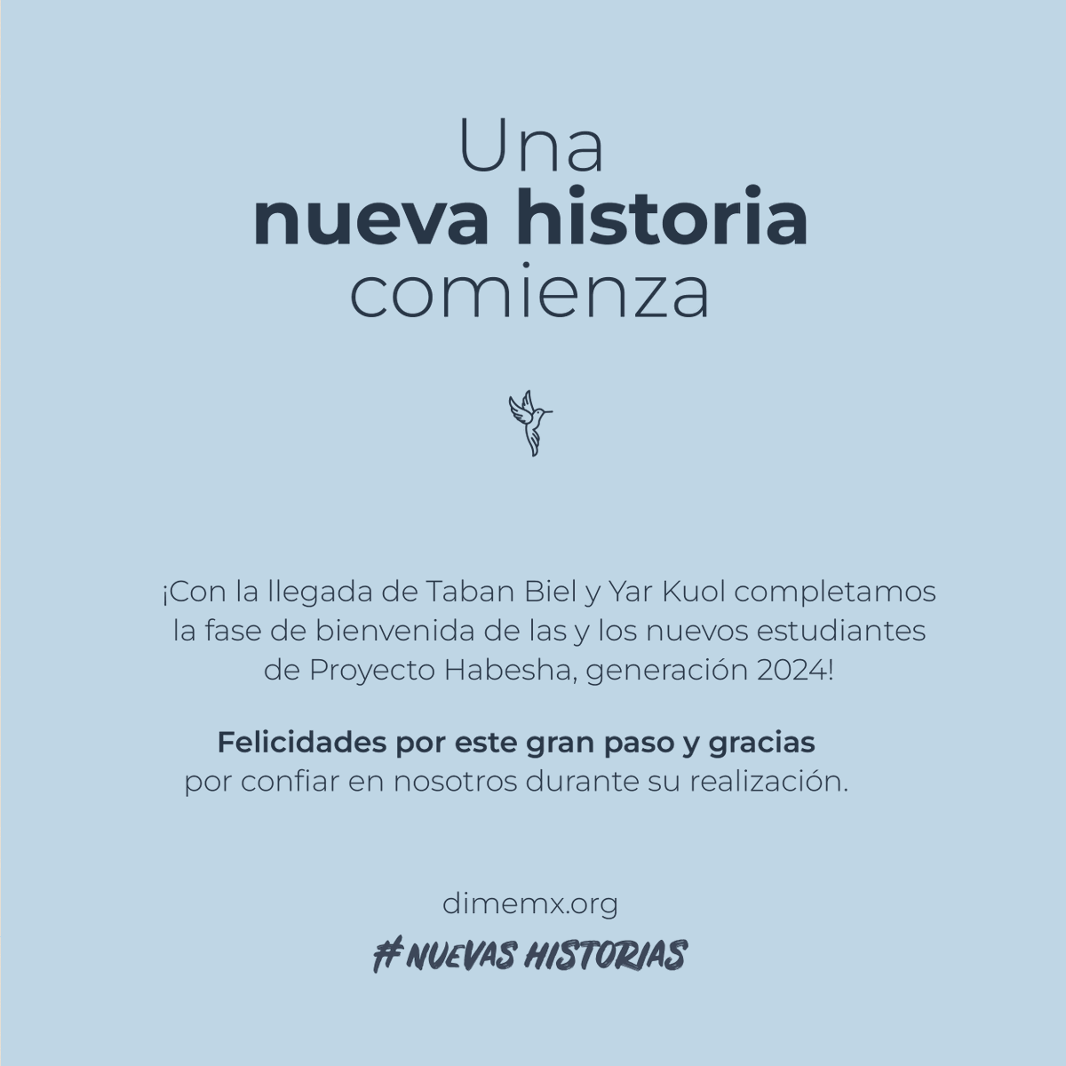 Esta semana recibimos a Taban Biel y Yar Kuol, dos nuevos estudiantes del programa #ProyectoHabesha. Ambos jóvenes de origen sursudanés han viajado desde Kenia, su primer país de refugio, para acceder a la educación superior en México. #NuevasHistorias #15by30