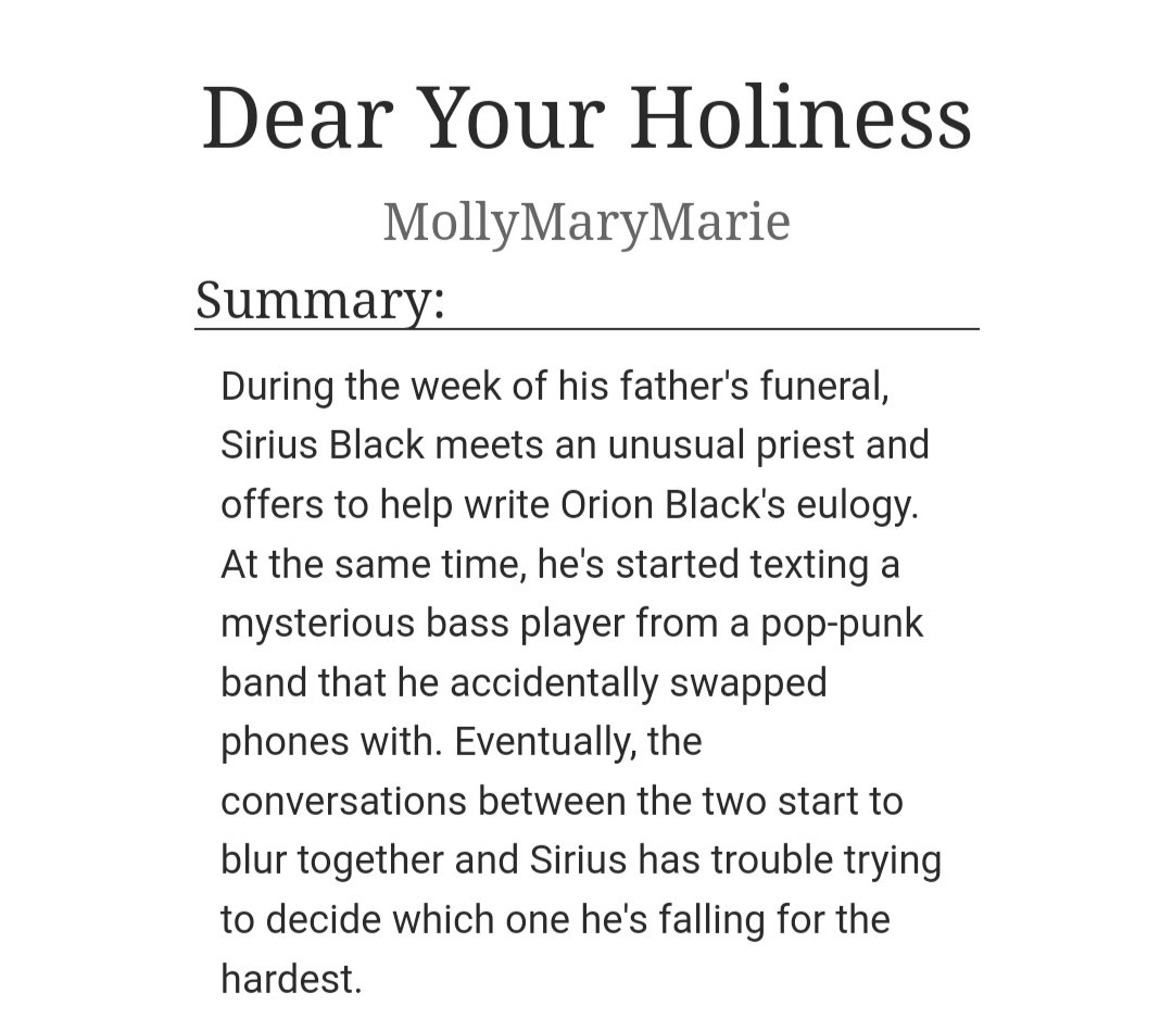 dovesirius's tweet photo. ★ Dear Your Holiness by MollyMaryMarie

⋆ this fic makes me feel things
⋆ priest remus....... that's all i will say
⋆ my harry :(((

https://t.co/0SS8hjUaK2 https://t.co/YZHq5FRebD