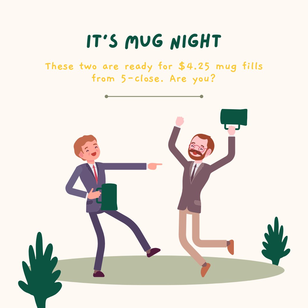 HerdandHorns's tweet photo. It's Mug Night. You know the drill — see you soon... #mugnight #burgersandbeer #gobison https://t.co/teFZyiUVTM