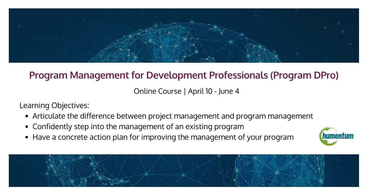 humentum_org's tweet image. Master complex program management with the help of this #onlinecourse!
Program #DPro equips you to handle complex programs with confidence. Learn strategic #programdevelopment, multi-project management, and effective stakeholder engagement.
Register: ow.ly/ZcPA50R2kjS
