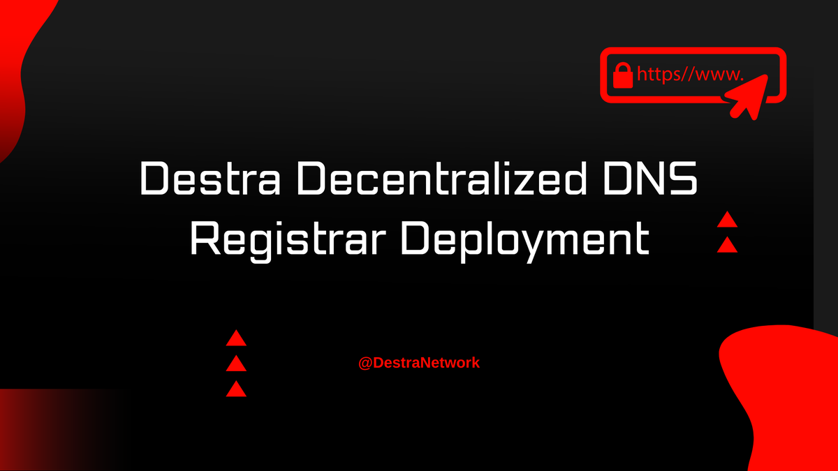 Destra Decentralized DNS - Registrar Deployment (DestraDNSRegistrarRX02)

$DSYNC leads as the first protocol to bring everything on-chain, offering truly decentralized domain names powered by ERC1185&amp;137.

etherscan.io/address/0xf307…

Today, we successfully deployed a core smart