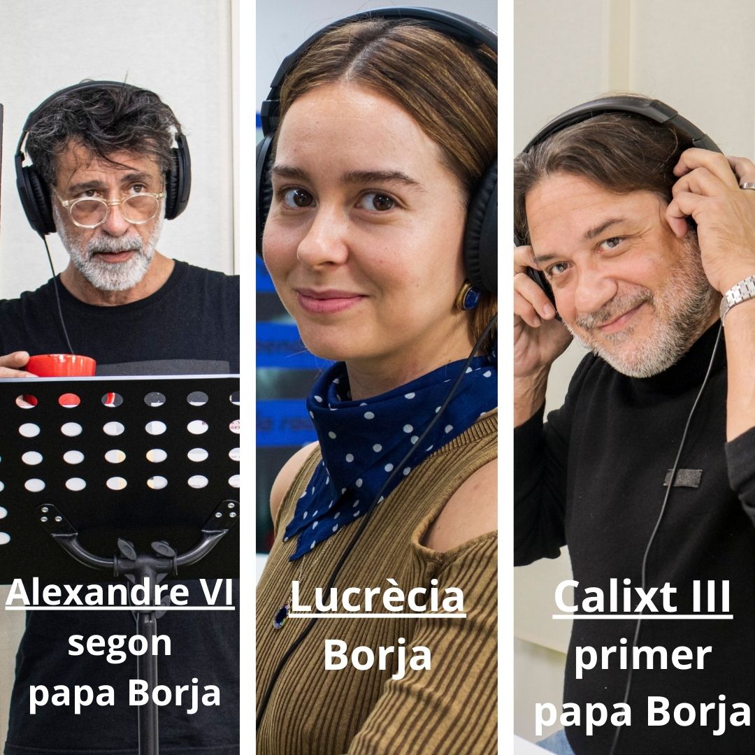 apunt_radio_'s tweet photo. 🎙️ Nacho Fresneda és el papa Alexandre VI, segon papa Borja
🎙️ Enrique Arce és el papa Calixt III, el primer papa Borja
🎙️ Paula Usero és Lucrècia Borja, filla d'Alexandre VI

🎧 Escolta 'Borja, de València al Vaticà', la nova sèrie pòdcast d'@apunt_media
📌 29 de març, l'estrena https://t.co/7rNeORKCYZ