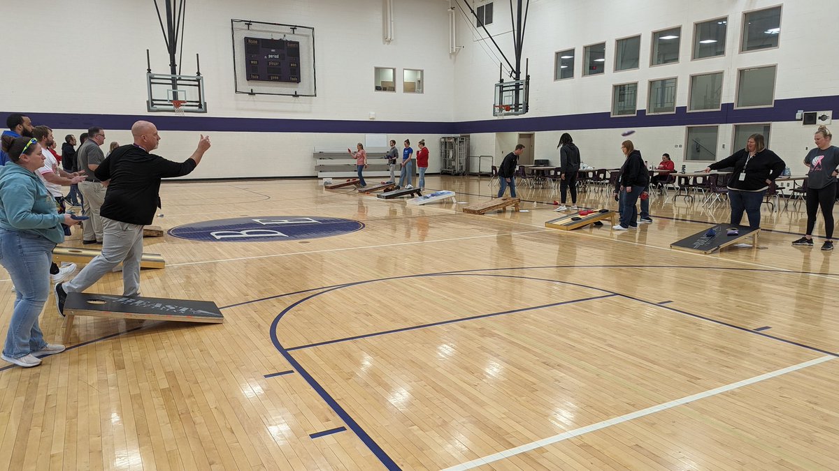 Hindsight_Acad's tweet photo. Yesterday @ChieftainNation  did our ACT (Annual Cornhole Time) on the ACT! It's always a great way to have fun and hangout time after a busy morning. Congrats to our baseball coaches on the win! https://t.co/CHz4s77Yu5