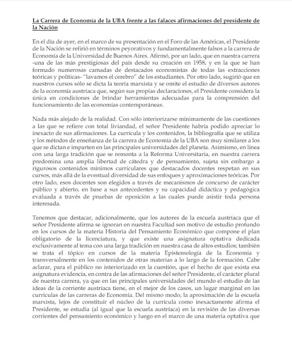 ArrepentidosLLA's tweet image. La Facultad de Económicas sacó un comunicado mencionando todas las materias y cátedras donde se ven los autores que a Jamoncito le gustan jajajajsja es el tipo más ignorante del mundo. Si te bocharon del cbc que no se note