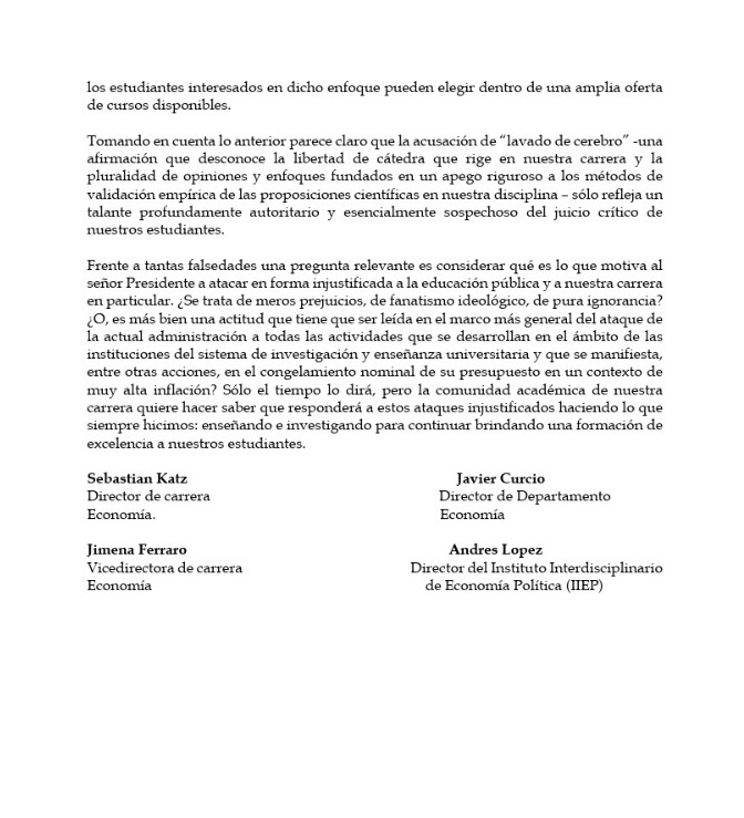 ArrepentidosLLA's tweet image. La Facultad de Económicas sacó un comunicado mencionando todas las materias y cátedras donde se ven los autores que a Jamoncito le gustan jajajajsja es el tipo más ignorante del mundo. Si te bocharon del cbc que no se note