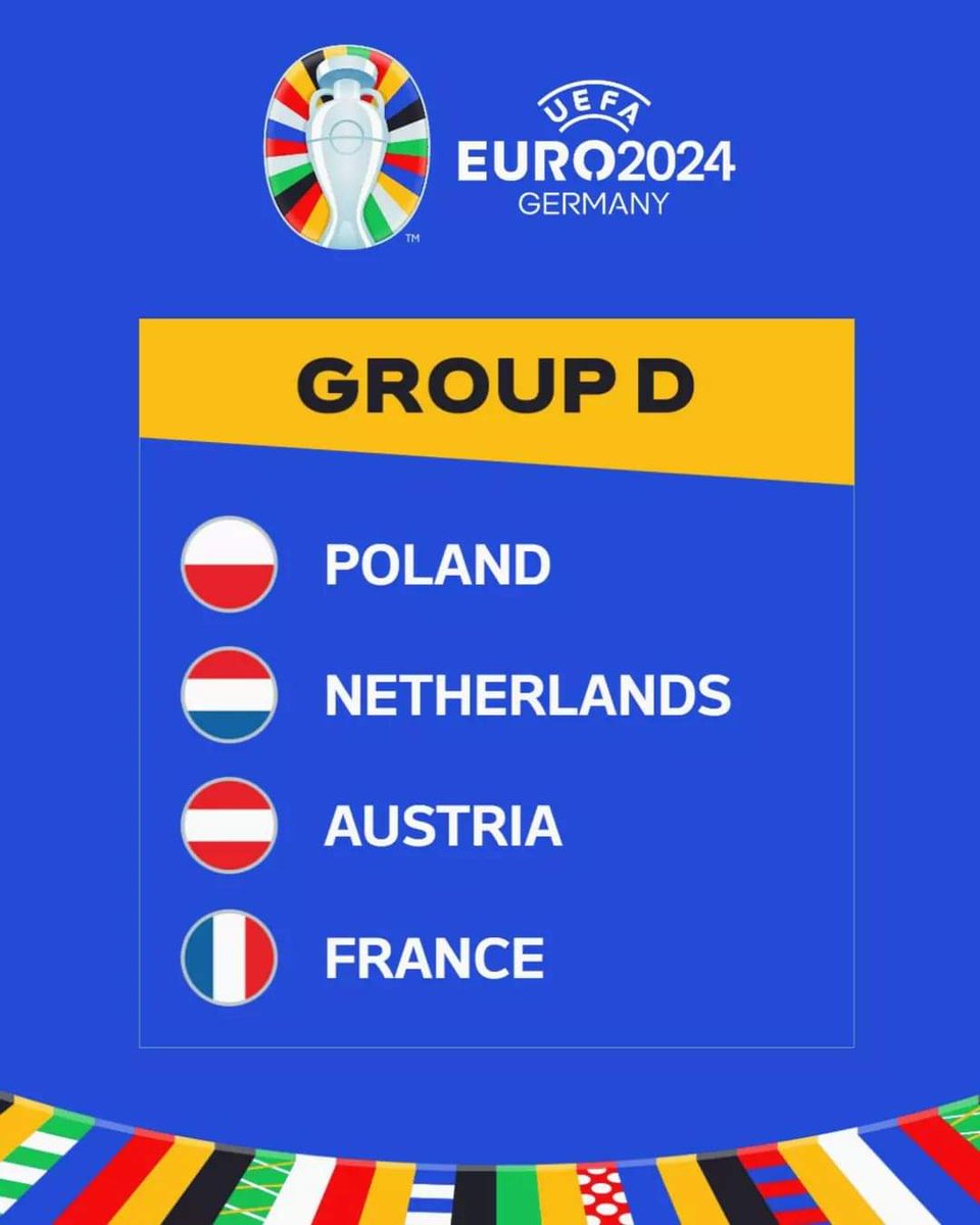 The Group D @EURO2024 is set!! 🧡🔥
Hup hup @OnsOranje!! 
🇳🇱🔶🦁
#Euro2024 
#createhistory
@KNVB
@TeamNLtweets
@HollandersIndo
#OnsOranje
#nothinglikeoranje
#TeamNL
#SamenSterker 
#Hollandersindonesia
#allemaalachteroranje