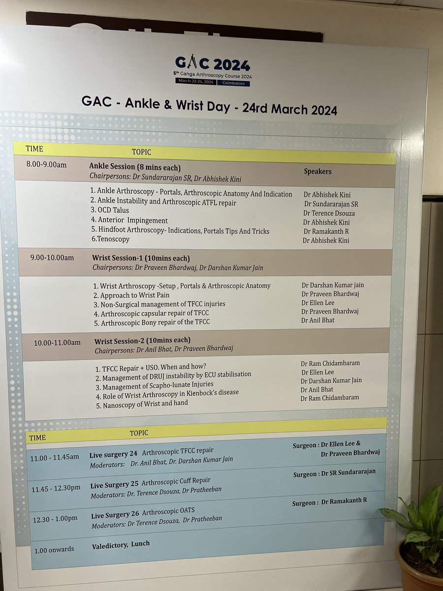 _RamChidambaram's tweet image. ✨
Guest Lectures on Wrist arthroscopy, TFCC repair, Ulnar shortening osteotomy and Nanoscopy at GAC, Coimbatore.
