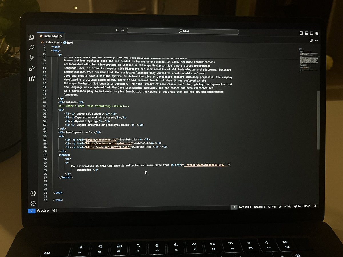ilxll_7's tweet photo. اول لاب في HTML 👏🏻 https://t.co/EPPlOBh9bi