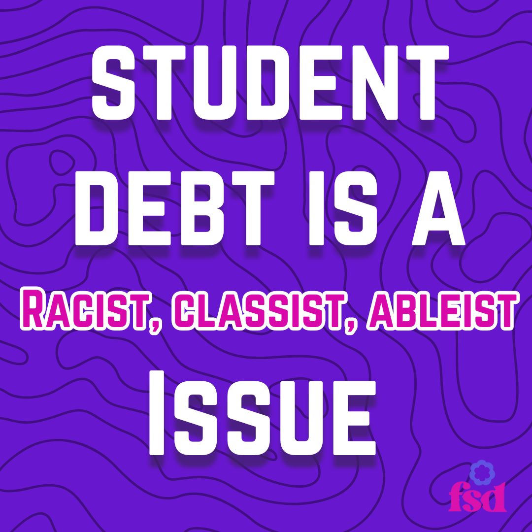 FckStudentDebt's tweet photo. No doubt about it- Student Debt forces people of color, people with disabilities, and lower-income students to take out loans that they might not be able to pay back. Cancel Student Debt Now! https://t.co/nNItUY4zkX