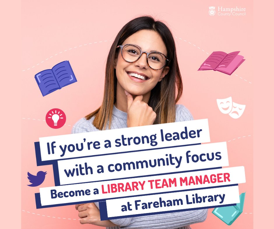 📚This is an exciting opportunity to help shape the culture and future of one of the busiest and most popular Library Services in the country with this role based at Fareham Library. Find out more and apply today: careers.newjob.org.uk/HCC/job/Fareha… Closing date: Tuesday 2 April