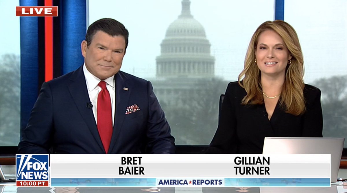 At this hour award-winning journalist @BretBaier and correspondent extraordinaire @GillianHTurner are pinch-hitting for @SandraSmithFox and @johnrobertsFox on @AmericaRpts. Get the news, the whole news, and nothing but the news from Bret and Gillian, LIVE NOW to all time zones!