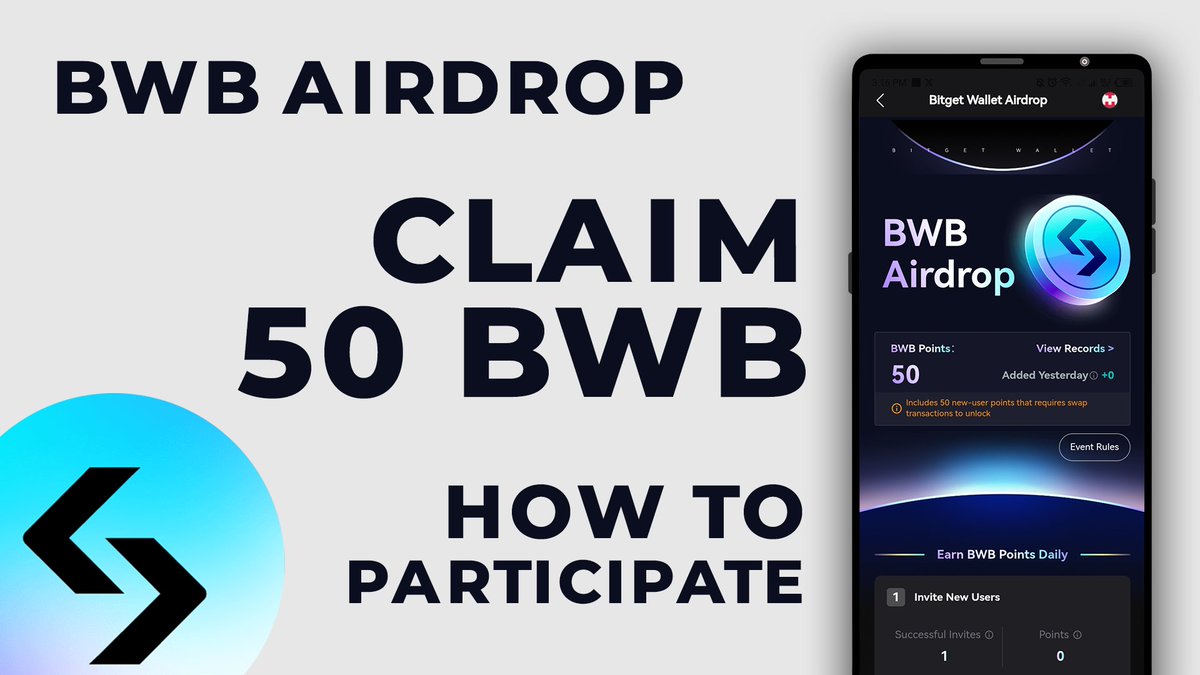 MrDigitalDesk's tweet photo. 🔥 Airdrop: Claim Free 50 BWB Token 🔥
▶️ How to Participage
▶️ Bitget Wallet

📹 Watch the video here: https://t.co/dSHHUPn1UY

🔗 Join the BWB Airdrop Here: https://t.co/bSHuxYnOjq
▶️ Invitation Code: xB5V6X

#BWBAirdrop #50BWBAirdrop #Free50BWBToken #Bitget #FreeAirdrop https://t.co/tSklfhRos7