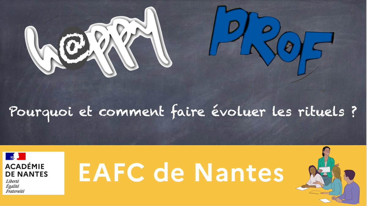 VHappyprof's tweet photo. Aujourd’hui sur H@ppy Prof et pour l’EAFC de Nantes, 2 collègues nous expliquent pourquoi faire évoluer ses rituels et nous donnent quelques exemples : https://t.co/Mjg4OEDYXE https://t.co/OQQqfPmNIT