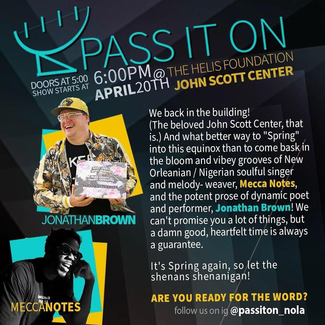 Next show is in New Orleans.  

April 20th.  

Let’s go!!!!!!!!!!