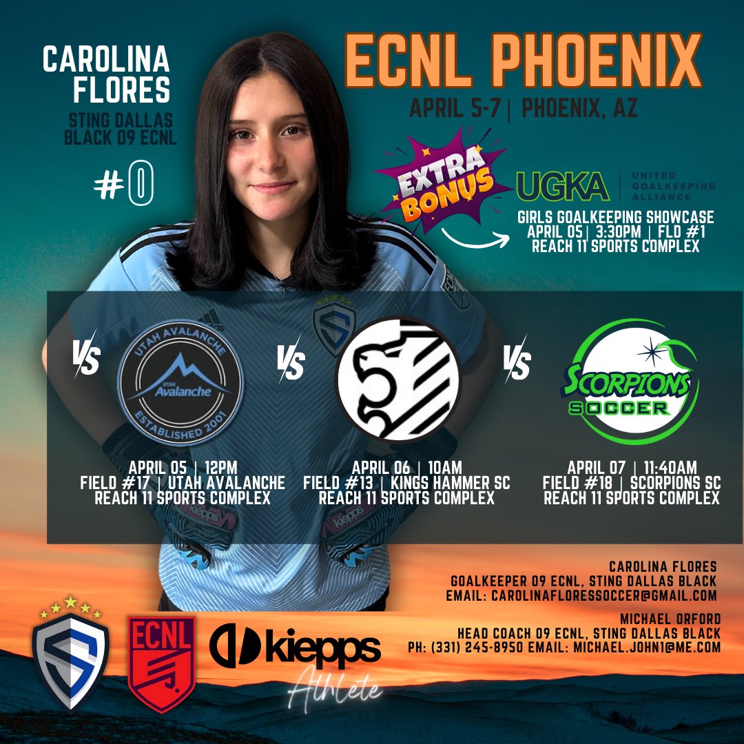 cflo_gk's tweet photo. @ImYouthSoccer ++++ #ExtraBonus as I am also taking part in @ugkalliance Goalkeeping Showcase on Field 1, April 5th at 3:30pm. Come on out! https://t.co/fxDMI4NGnw