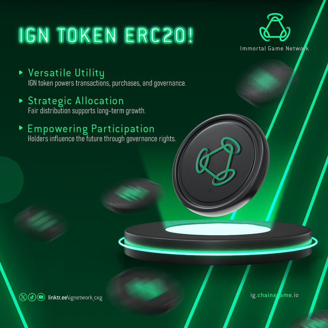 ign_cxg's tweet photo. We are powered by the Immortal Game Network token, an ERC20 token designed to be the heartbeat of our dynamic gaming universe. A total of 16 billion IGN tokens fuel a multitude of functions vital to our ecosystem.  https://t.co/PpL8wJ0nCh https://t.co/vNUTF2kJMJ