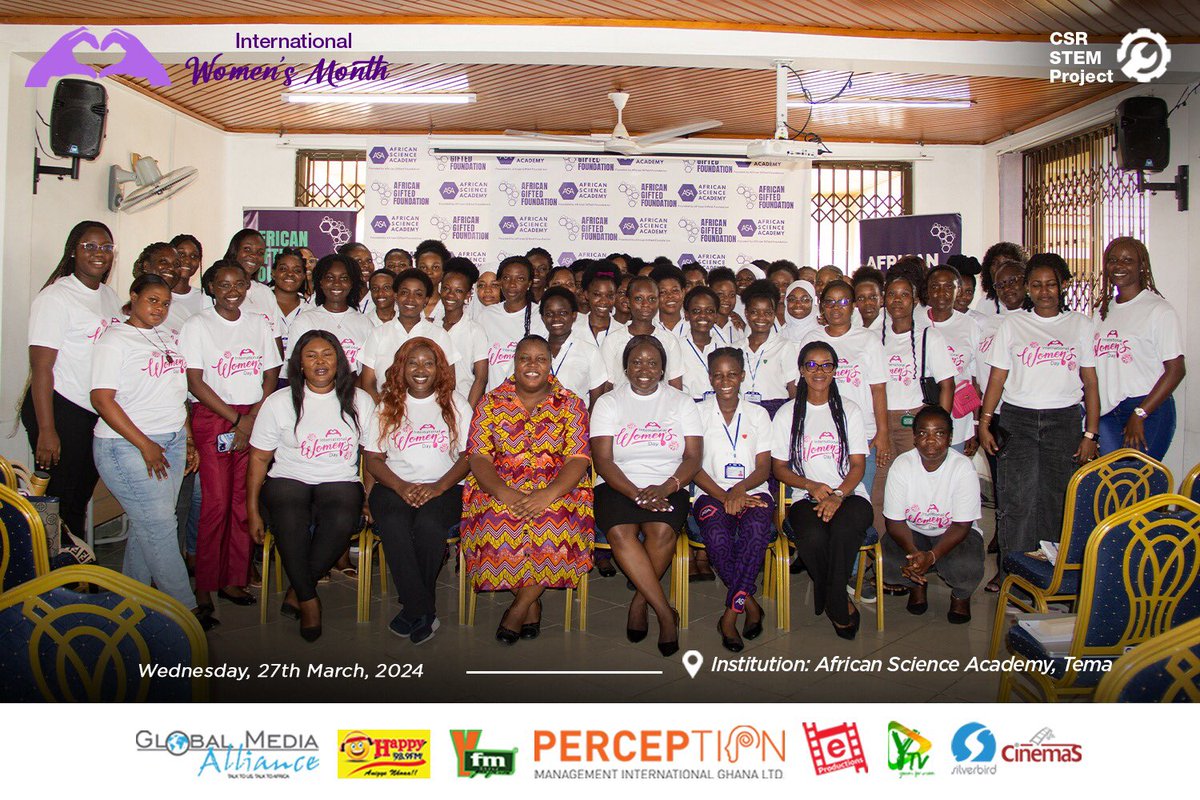 Official_GMA's tweet photo. As a component of our Corporate Social Responsibility efforts for International Women's Month, we held a seminar at the African Science Academy, focusing on educating students about personal branding, public speaking, and leveraging their social media presence effectively.

#WeAreGMA
#InternationalWomensMonth
#SupportInclusion