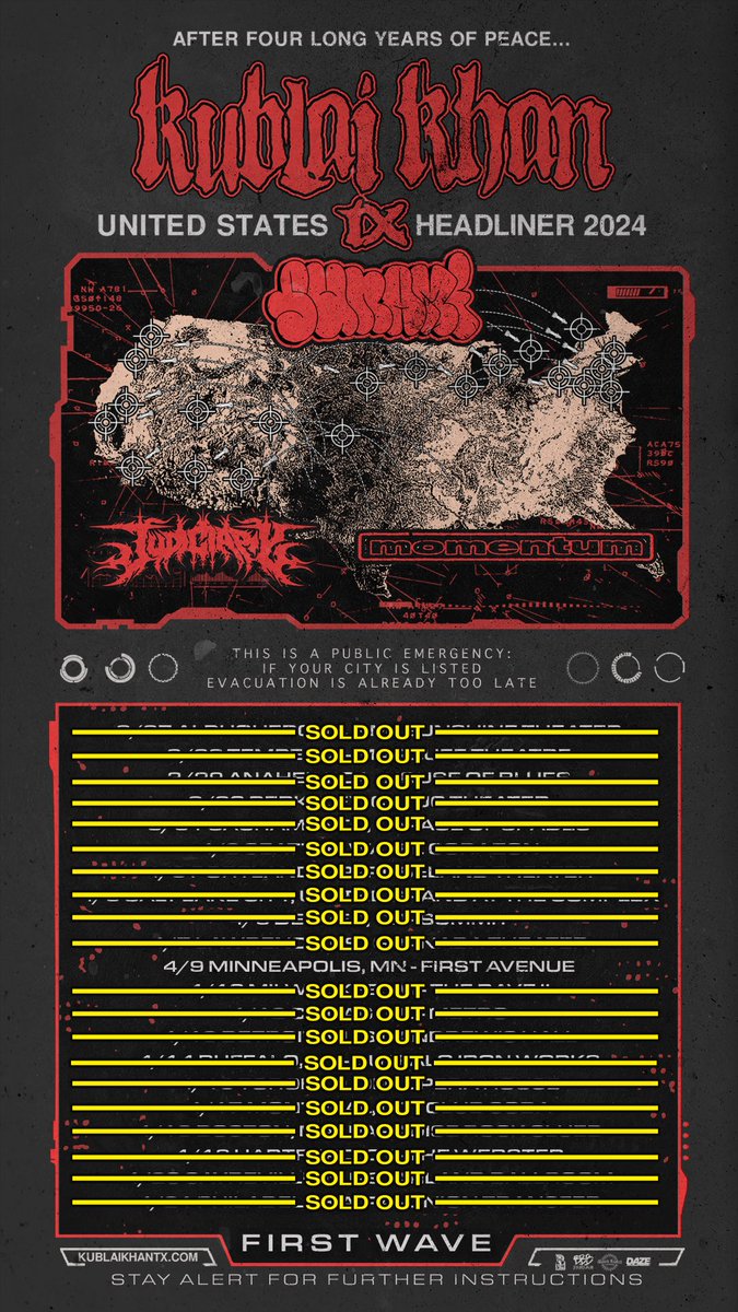 Tour w/ <a href="/KublaiKhanTX/">Kublai Khan TX</a>, <a href="/SUNAMI408/">SUNAMI</a> &amp; <a href="/JudiciaryTX/">Judiciary</a> starts tonight in Albuquerque at the Sunshine Theater. Doors at 6:30PM.