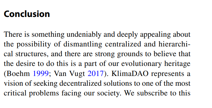 There are over 90 academic publications citing @KlimaDAO as per GScholar. 'KlimaDAO represents a vision of seeking decentralized solutions to one of the most critical problems facing our society' What's your fav academic publication citing KlimaDAO? $KLIMA #RWA #innovation