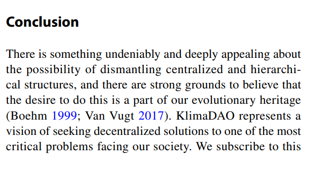 Dionysus_Klima's tweet photo. There are over 90 academic publications citing @KlimaDAO as per GScholar. 

"KlimaDAO represents a vision of seeking decentralized solutions to one of the most critical problems facing our society" 

What's your fav academic publication citing KlimaDAO? 

$KLIMA #RWA #innovation https://t.co/jk48YftiaL