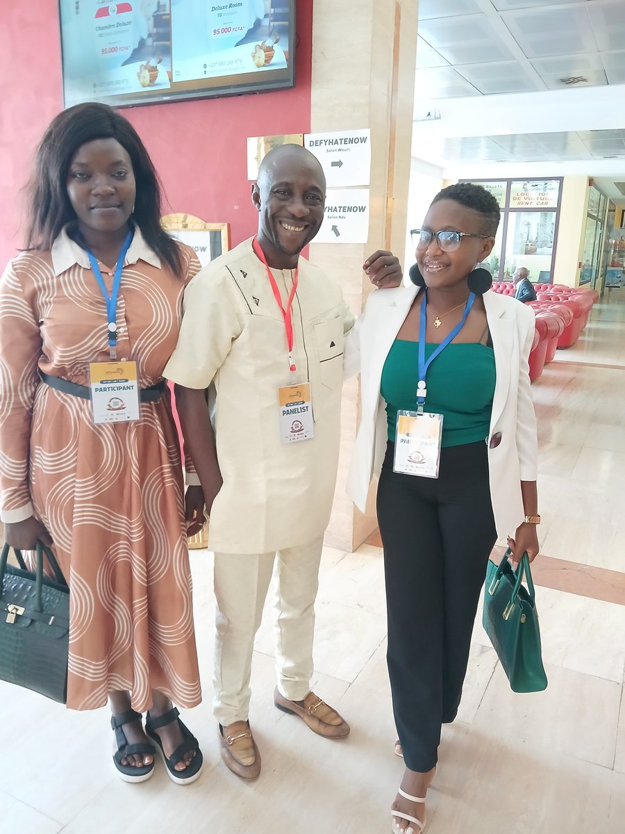 MomaSandrine's tweet photo. I am taking part in the 2nd edition of the #AFFCameroon Conference organized by #defyhatenow. The theme for this edition is "Combating digital threats to elections in Cameroon: Strategies for combating disinformation during the electoral period". 
@NgalaDesmond 
@civic_watch https://t.co/qpmwpTagM7