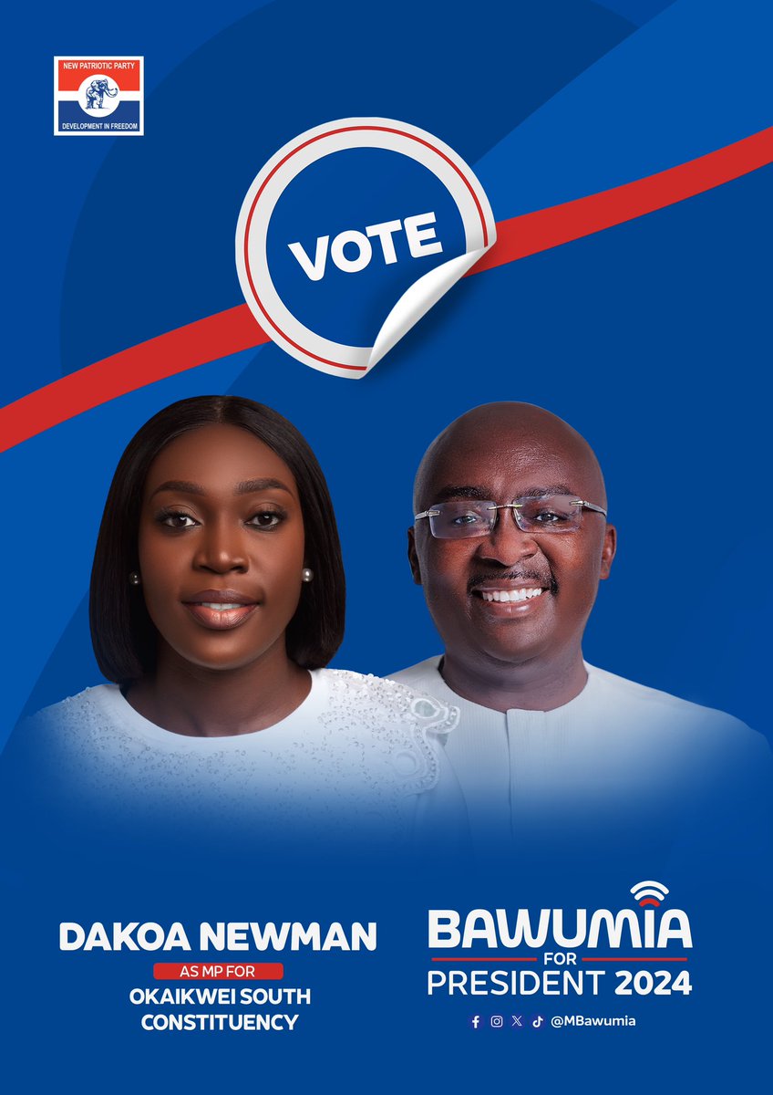 DakoaNewman's tweet image. IT IS POSSIBLE TOGETHER!

#DMB4PRESIDENT2024 
#DN4OKSMP2024
#BoldSolutionsForTheFuture
#obaanonkabomnenkosuo