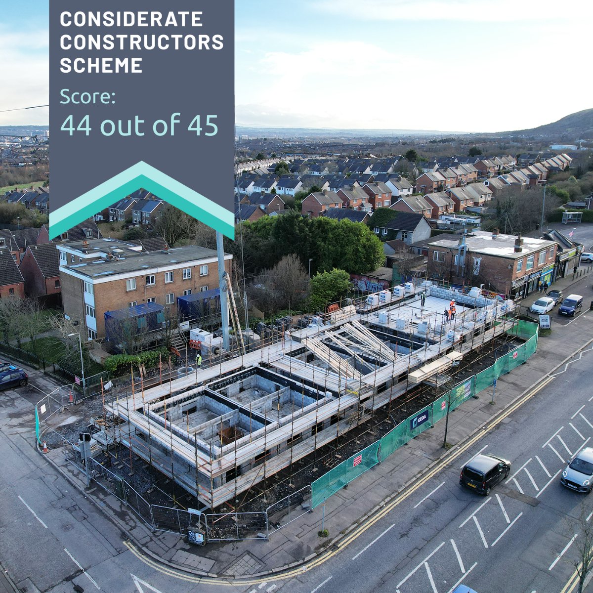 Geda_Const's tweet image. Congrats to our site team at Sunningdale Gardens!

This is GEDA’s second site to score 44 out of 45 from the #ConsiderateConstructorsScheme.

6 #UltraLowEnergy new homes, for NI Housing Executive.

Read more: geda.co.uk/sunningdale-ga… 

Massive thanks to all involved!