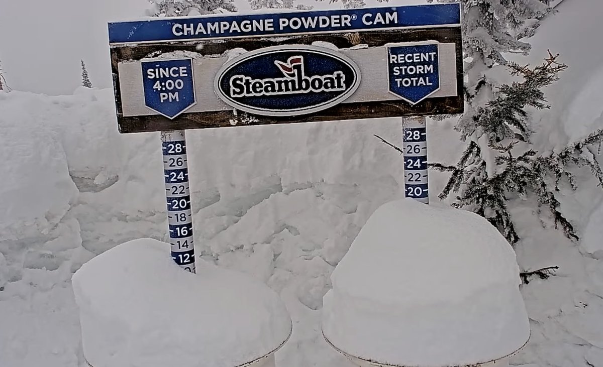 Steamboat has gotten 17 inches of snow this week and another storm is rolling through soon! Check out the live cameras here and book your next vacation today.