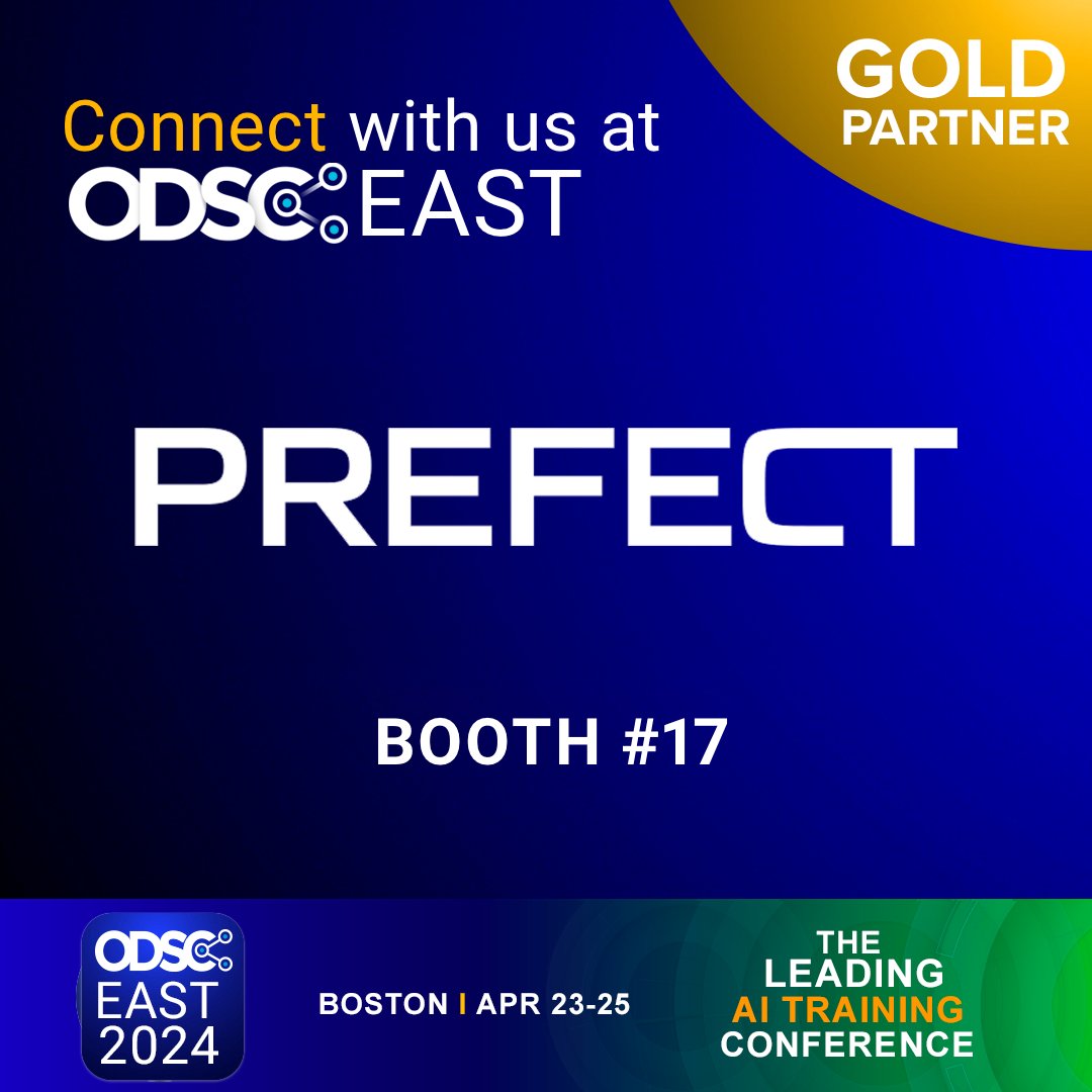 Prefect will be in Boston April 23-25 for ODSC East (by @_odsc)! Chat with us at booth #17, hear about how to successfully build a self serve data platform from our team and from a user's perspective. Register here and join us ➡️ vist.ly/tr46