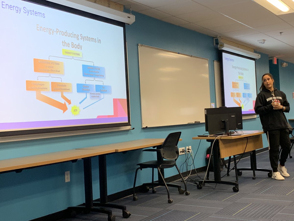 BHSRedDevils_AT's tweet image. Alessia was a guest lecturer for AT students at Merrimack College today! Basics of building a strength and conditioning program for athletes! @BHSRedDevils @MerrimackAlumni