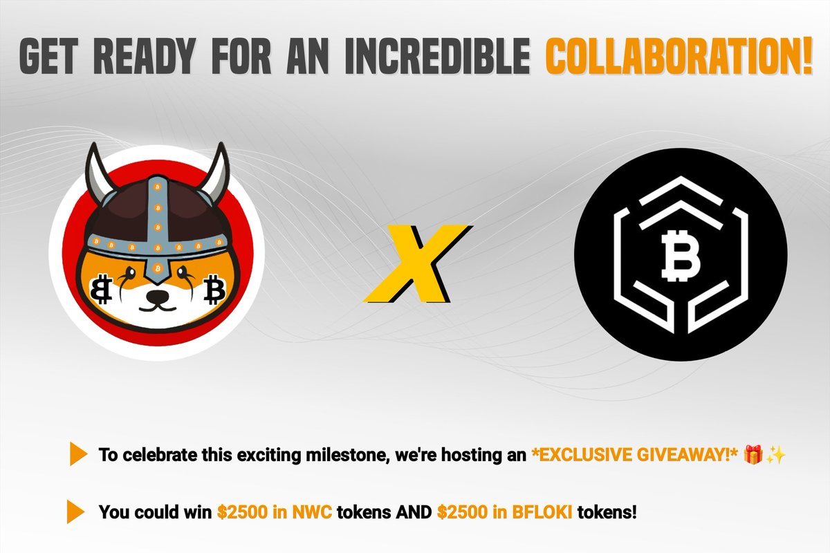 BitFloki_io's tweet photo. 🚀 Exciting News! 🚀

We've partnered with @NWCpublic, a top crypto education platform! 📚

To celebrate, we're hosting a giveaway! 🎁

Win $2500 in $NWC &amp; $2500 in $BFLOKI Tokens💰

To enter:
1️⃣ Like, retweet &amp; follow @bitFloki @NwcPublic
2️⃣ Comment your BEP20 wallet below! https://t.co/vn3ykloSn9