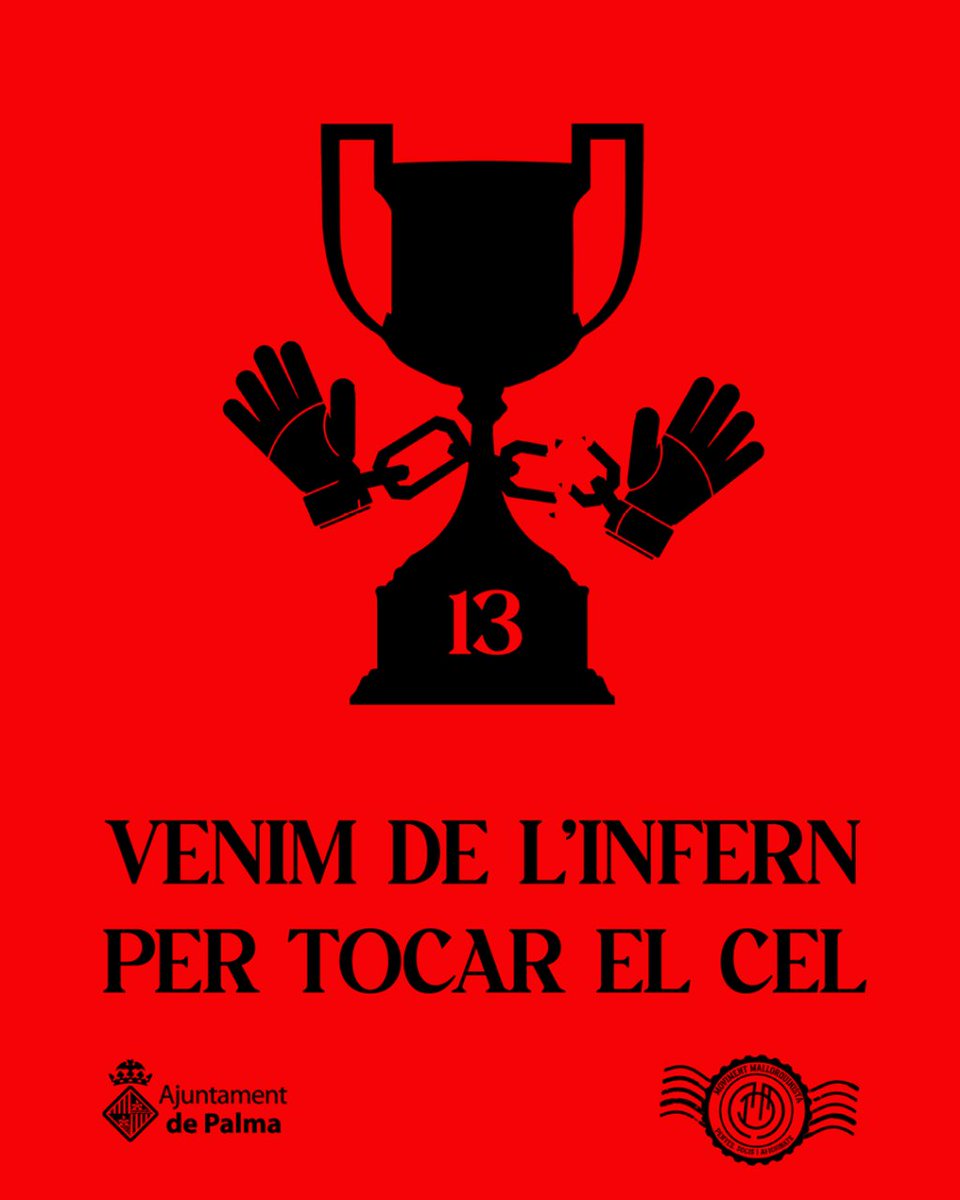 ajuntpalma's tweet photo. 🏟️ Amunt Mallorca!
 Vine a veure la final de la Copa del Rei a la pantalla gegant a la plaça de la Reina ⚽ 

📺 Tots amb el @RCDMallorca  🎉

 #FinalCopaDelRei #PlaçaDeLaReina #RCDMallorca 📣🏆 https://t.co/lX2PxUpgif