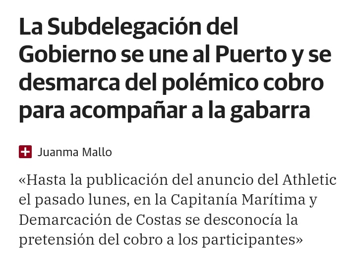 MichaelDeLocks1's tweet photo. -La autoridad portuaria @bilbaoport se desmarca dl cobro 
-La subdelegación dl gobierno d España @SubGobBizkaia se desmarca dl cobro. 
-Capitania Maritima se desmarca dl cobro
-Demarcacion de costas se desmarca dl cobro.

@AthleticClub A DIA D HOY,MANTIENE EL COBRO.

ULERTEZINA! https://t.co/TRC8hnhLCn