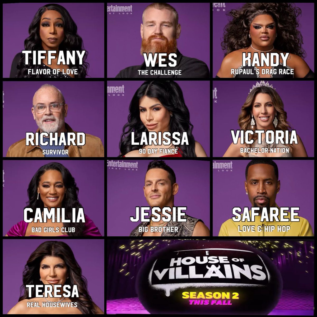 Realitytv__fan's tweet photo. The official cast of House of Villains season 2, premiering this fall on E!. https://t.co/jWMZyjRw27