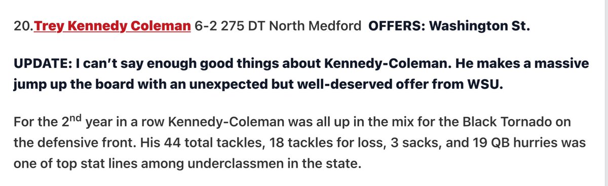 Trey Kennedy-Coleman - 3⭐️ DT (@trey_kennedy_c) on Twitter photo Thank You <a href="/JordanJ_/">Jordan Johnson</a> For The Updated 2025 Ranking #20 For Oregon-Nothing But Continued Hard Work Ahead ‼️<a href="/BrandonHuffman/">Brandon Huffman</a> <a href="/NMBlackTornado/">WeAreBlackTornado</a> <a href="/CoachVaigafa/">Johnny Vaigafa</a> NM🔴⚫️🌪️ #BadBoyz #WildBunch Thank You <a href="/JordanJ_/">Jordan Johnson</a> For The Updated 2025 Ranking #20 For Oregon-Nothing But Continued Hard Work Ahead ‼️<a href="/BrandonHuffman/">Brandon Huffman</a> <a href="/NMBlackTornado/">WeAreBlackTornado</a> <a href="/CoachVaigafa/">Johnny Vaigafa</a> NM🔴⚫️🌪️ #BadBoyz #WildBunch