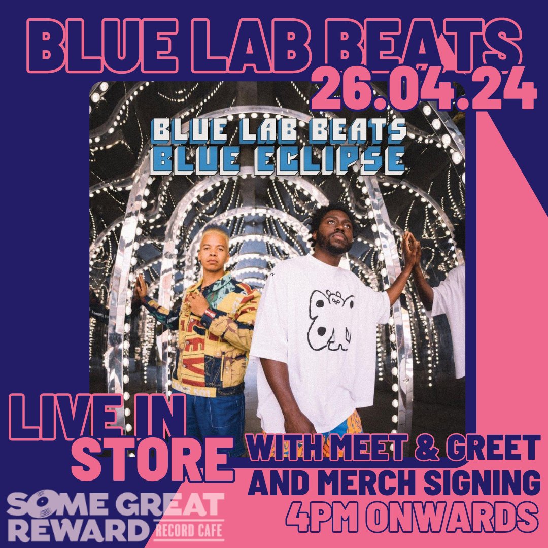 IN-STORE ANNOUNCEMENT! 🎶 Grammy-winning duo Blue Lab Beats are coming to Some Great Reward on April 26th to celebrate the release of their highly anticipated album, Blue Eclipse. Join us for an unforgettable LIVE performance and an exclusive meet & greet with the artists. 🎵