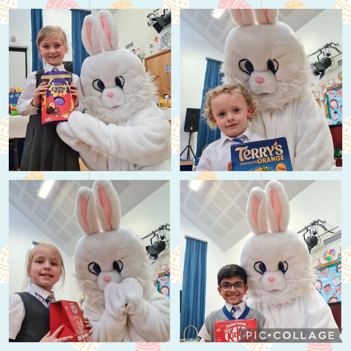 BSPDInfants's tweet photo. 🐰🥚🐣A visit from the Easter Bunny to award the prizes to our lucky winners! 🐰🥚🐣
Well done to everyone who entered the competition - we are very proud of you all! 👏💛👏 https://t.co/nGwhfGlgae