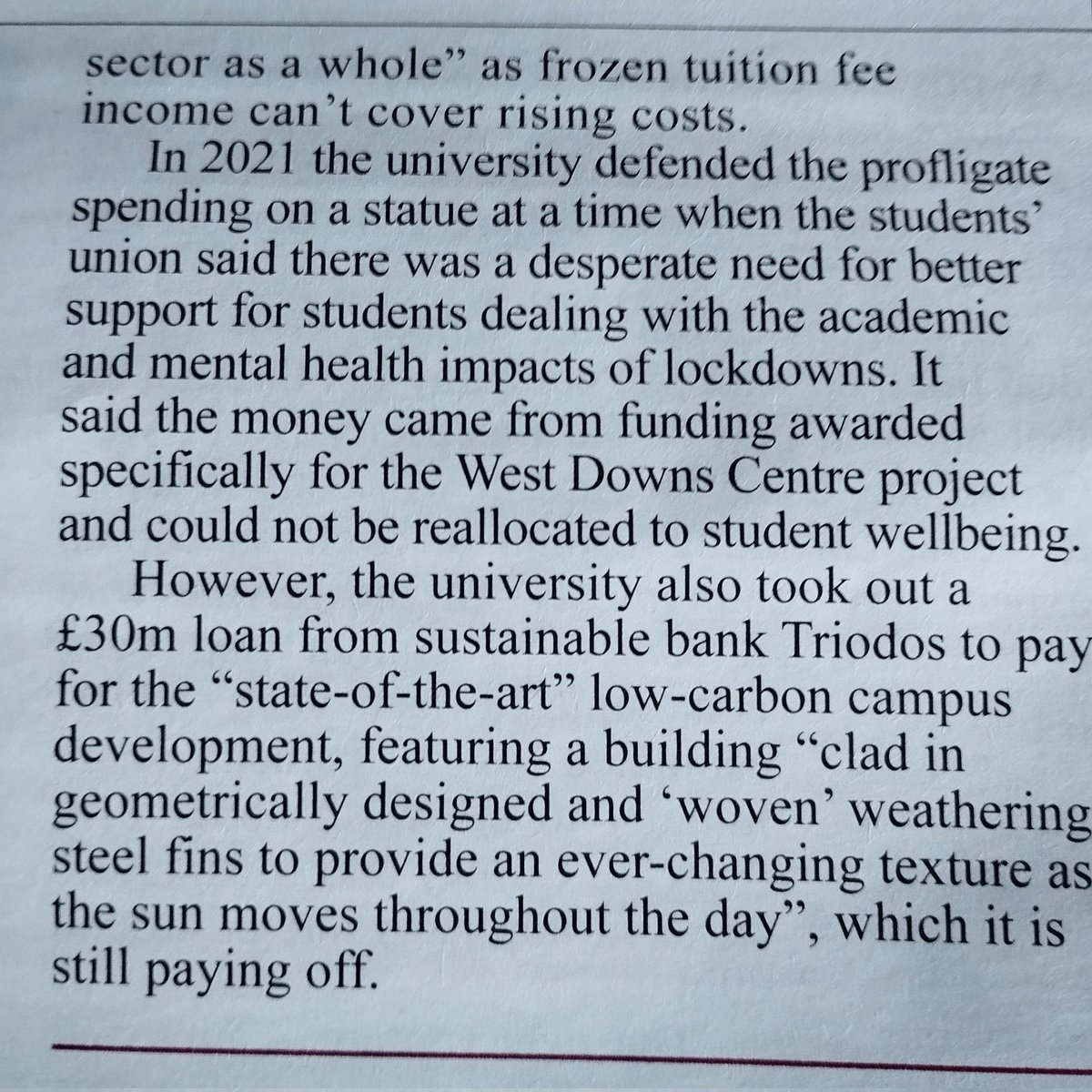 As told by @PrivateEyeNews solidarity with @WinchesterUCU facing swinging cuts due to @_UoW failures.