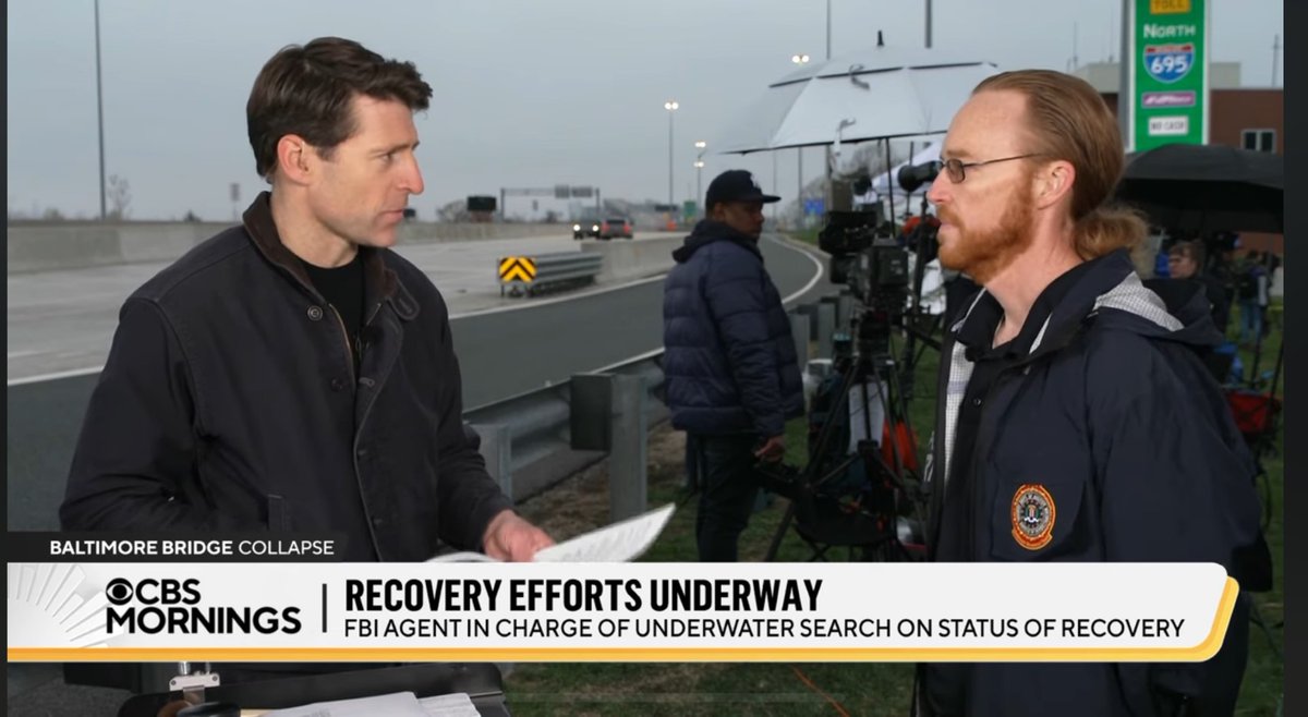 The #KeyBridge search continues today in #Baltimore. #FBI Supervisory Special Agent Hudson leads the FBI's underwater search team and spoke with #CBS this morning about the advanced tools being used as well as the dangerous conditions underwater. Watch 📺: youtube.com/watch?v=VpwZY9…