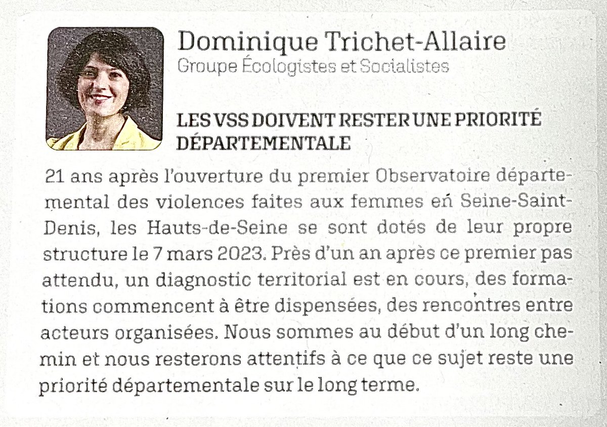 Retrouvez ma tribune dans la Lettre bleue du #departement des #Hauts-de-Seine pour la lutte contre les violences sexistes et sexuelles ! 
@EELV92
⁦@FeminismeEELV⁩ 
⁦@Eco_Soc_CD92⁩