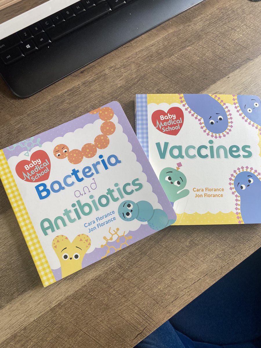 Hubs: I don’t think that’s what they meant when they asked for books for the nursery… 
Me: Well antimicrobial stewardship is everybody’s job and it’s never too early to start learning🤷🏻‍♀️ My nephew will be informed and well educated
Hubs: Ummm okay… 😂
#TwitterRx #antibiotics