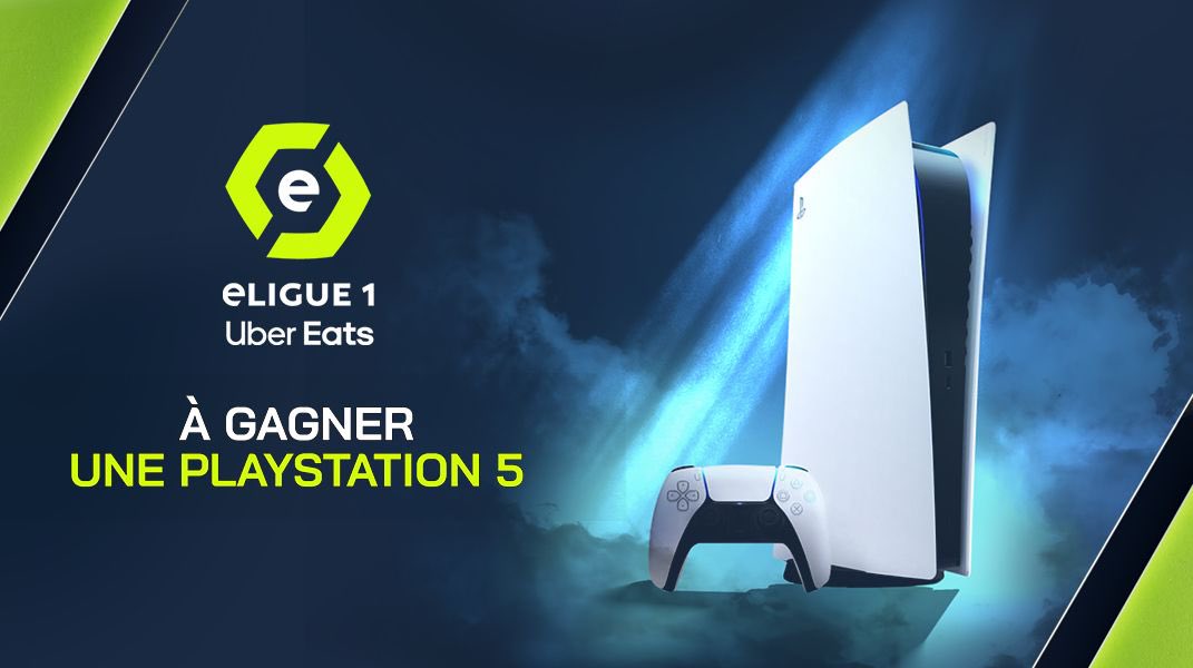 🎁 Jeu concours 🎁 À l’occasion de l’avant dernière journée d’#eLigue1ubereats on vous offre une #PS5 ! Pour participer : • RT + Follow @eLigue1UberEats 📲 • Mentionne le pote que tu vas taper sur #FC24 🤭 Bonne chance 🍀