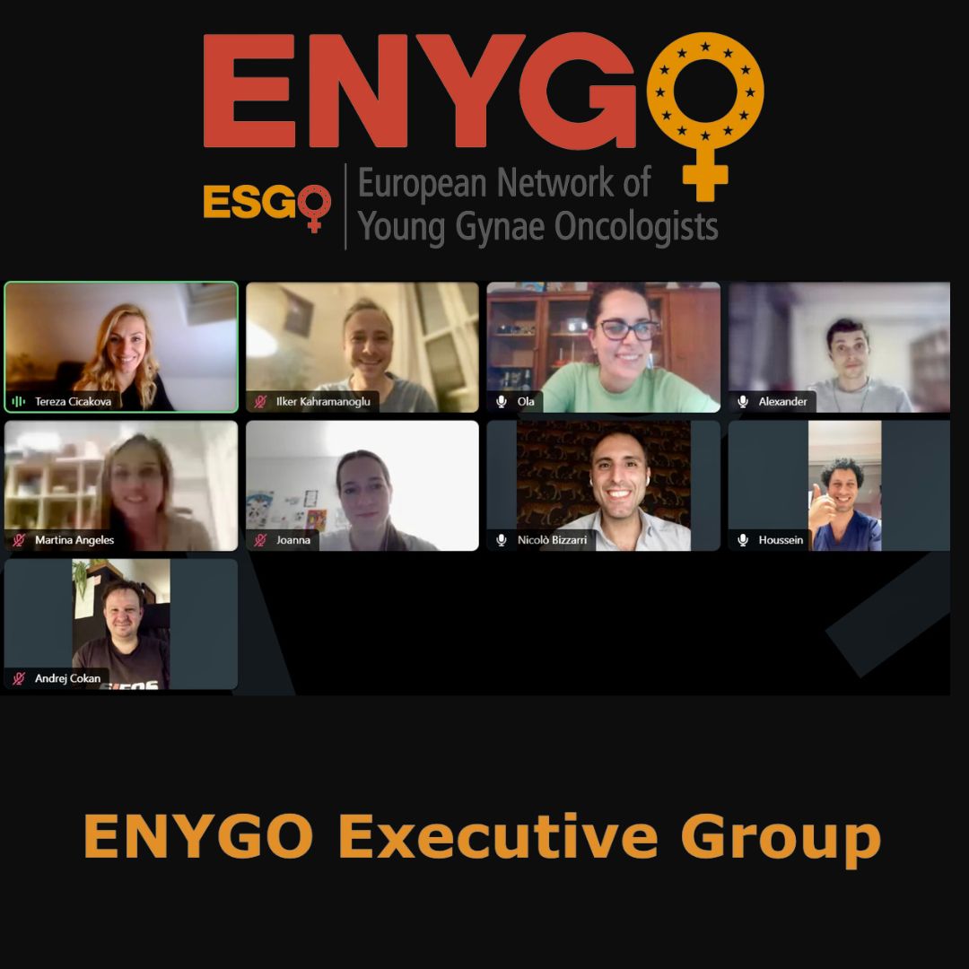 ENYGO_official's tweet photo. On March 21st, the new ENYGO Executive Group gathered for its first online meeting. Stay tuned for updates and consider joining our 4 committees. Also, get to know our EEG members and follow us for more. #fellow #ENYGO #gynonc #gynaecologicaloncology #eny #medicalfellow https://t.co/3PMyjwUUSb