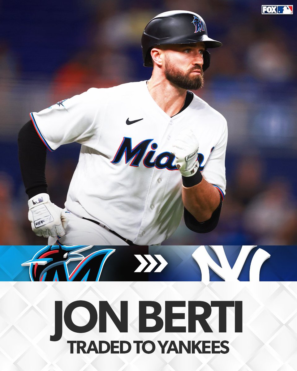 MLBONFOX's tweet photo. TRADE: The Yankees are acquiring Jon Berti from the Marlins, per multiple reports https://t.co/akT566JXXb