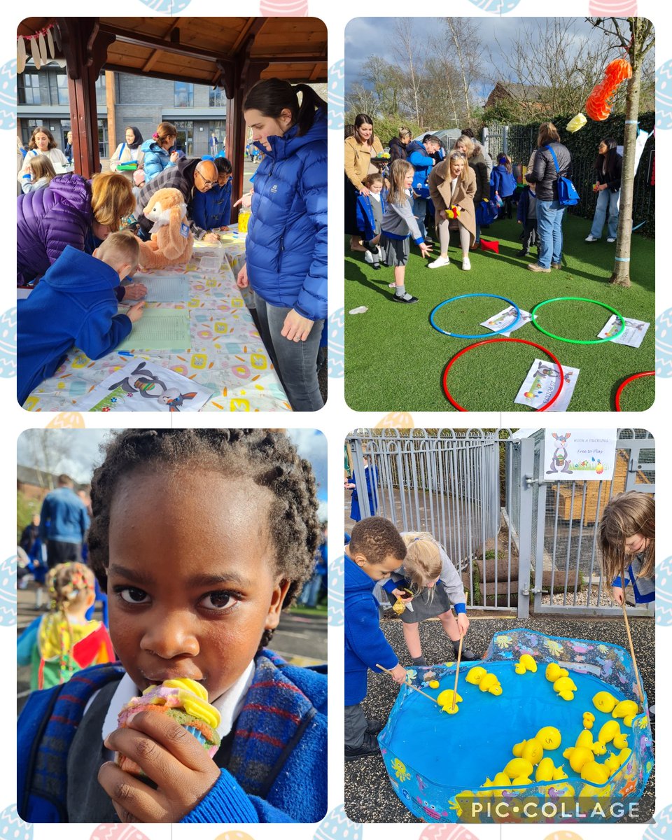 BSPDInfants's tweet photo. 🐰What a perfect way to celebrate the end of a super Spring Term!🐰
🐣Thank you to the PA for organising the Easter Extravaganza, to those who donated cakes, to everyone who joined in the egg decorating fun and for all your support this afternoon!🐣
Happy Holidays! 
Mrs Field 💛 https://t.co/CZHiaKC2mo