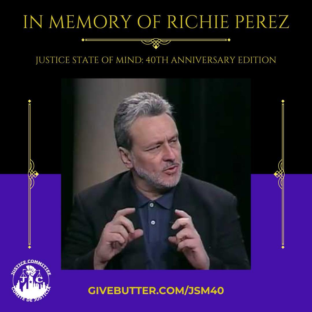 20 yrs ago <a href="/watchthecops/">Justice Committee (now on bsky!)</a> co-founder #RichiePerez transitioned. Join me &amp; JC in honoring him today &amp; celebrating his legacy #JusticeStateofMind: 40th Anniversary Edition on 5/16! Remember Richie &amp; support racial justice organizing. Tix: givebutter.com/JSM40 #JusticeCommittee40